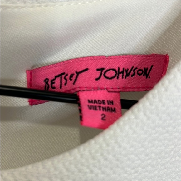 Betsey Johnson Dress Vintage Embossed Wedding White Fitted Reception Y2K Bodycon - Picture 5 of 14